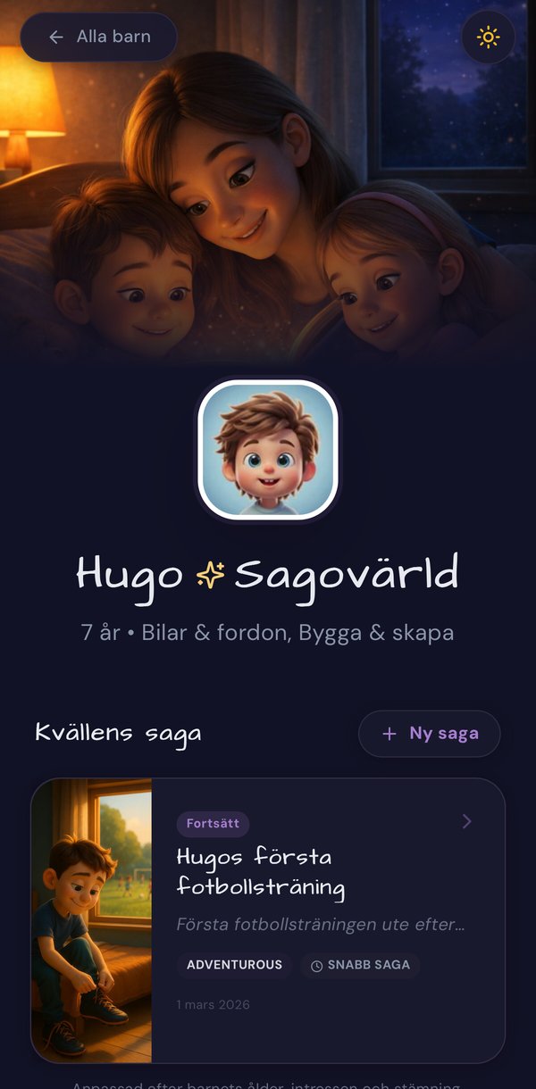 Hugos sagovärld i appen